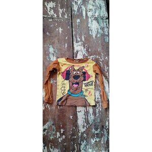 Scooby Doo Rocks Toddler Long Sleeve Pajama PJ Cotton Top Shirt